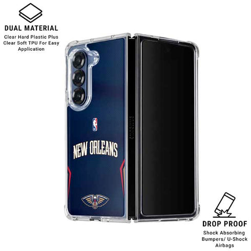 NBA New Orleans Pelicans Jersey Galaxy Z Fold6 Clear Case