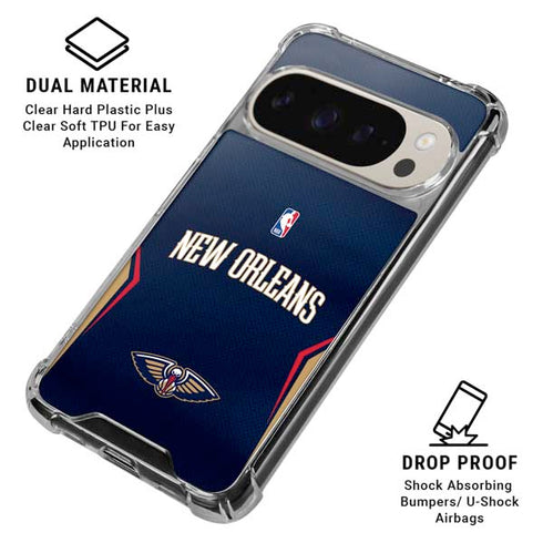 NBA New Orleans Pelicans Jersey Google Pixel 9 Pro XL Clear Case