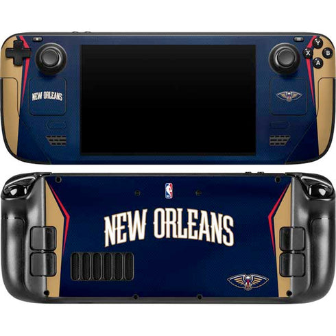 NBA New Orleans Pelicans Jersey Steam Deck Handheld Gaming Computer OLED Skin