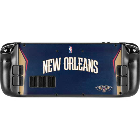 NBA New Orleans Pelicans Jersey Steam Deck Handheld Gaming Computer OLED Skin