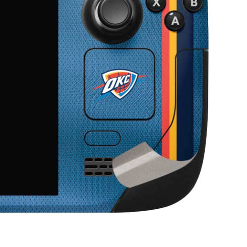 NBA Oklahoma City Thunder Jersey Steam Deck Handheld Gaming Computer OLED Skin