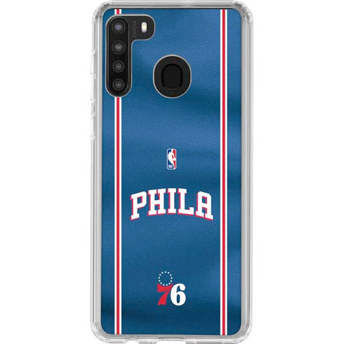 NBA Philadelphia 76ers Jersey Galaxy A21 Clear Case