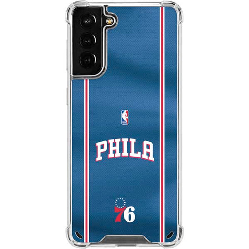 NBA Philadelphia 76ers Jersey Galaxy S21 Plus 5G Clear Case