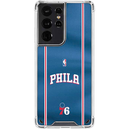 NBA Philadelphia 76ers Jersey Galaxy S21 Ultra 5G Clear Case