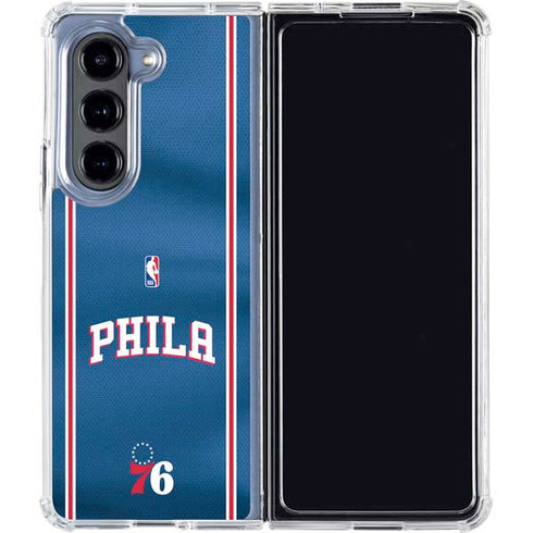 NBA Philadelphia 76ers Jersey Galaxy Z Fold5 5G Clear Case