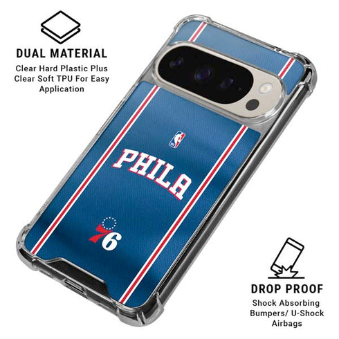 NBA Philadelphia 76ers Jersey Google Pixel 9 Pro XL Clear Case