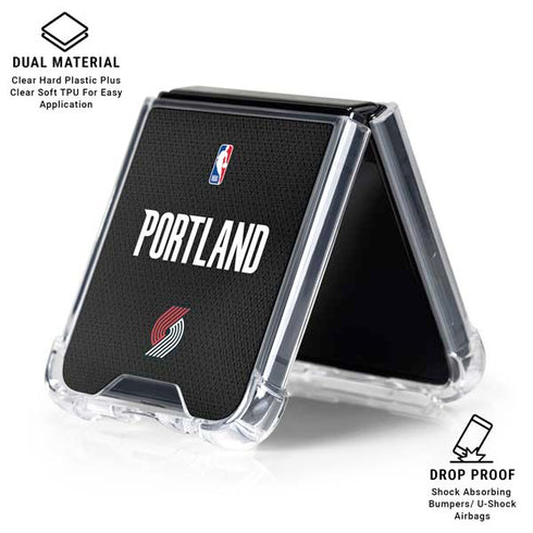 NBA Portland Trail Blazers Jersey Galaxy Z Flip6 Clear Case