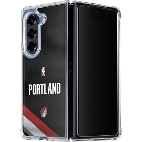 NBA Portland Trail Blazers Jersey Galaxy Z Fold5 5G Clear Case