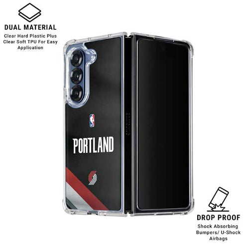 NBA Portland Trail Blazers Jersey Galaxy Z Fold6 Clear Case