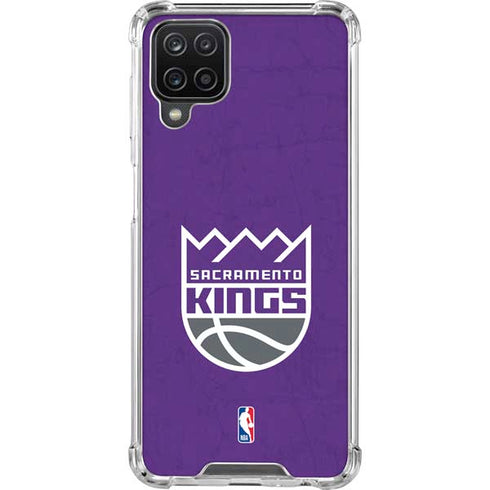 NBA Sacramento Kings Distressed Galaxy A12 Clear Case
