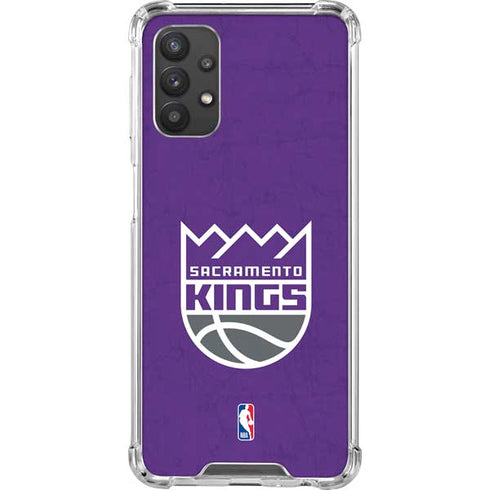 NBA Sacramento Kings Distressed Galaxy A32 5G Clear Case