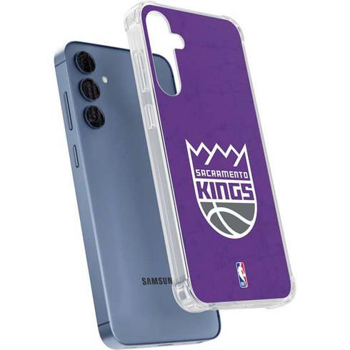 NBA Sacramento Kings Distressed Galaxy A35 5G Clear Case