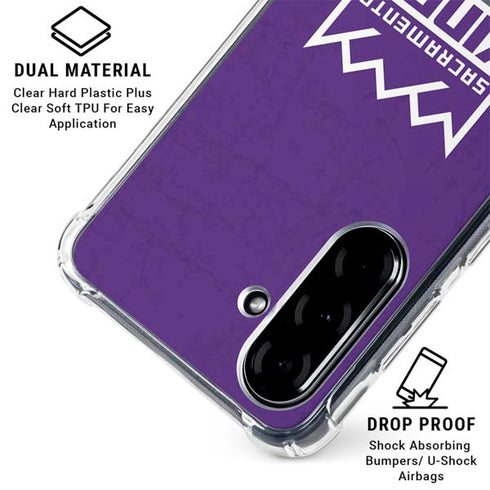 NBA Sacramento Kings Distressed Galaxy A36 5G Clear Case