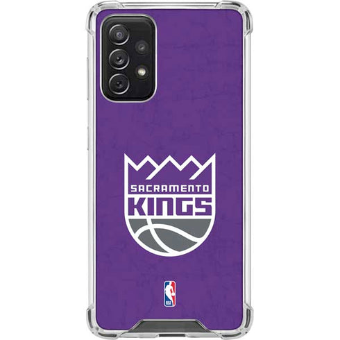 NBA Sacramento Kings Distressed Galaxy A72 5G Clear Case
