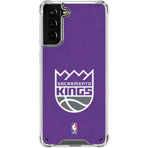 NBA Sacramento Kings Distressed Galaxy S21 Plus 5G Clear Case