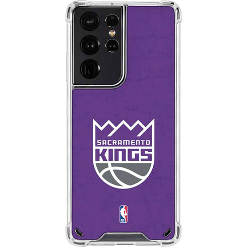NBA Sacramento Kings Distressed Galaxy S21 Ultra 5G Clear Case