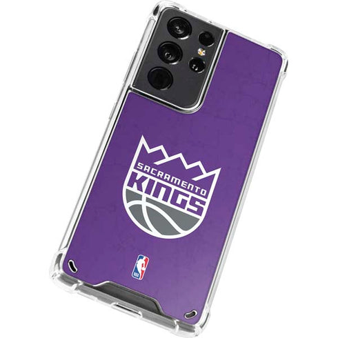 NBA Sacramento Kings Distressed Galaxy S21 Ultra 5G Clear Case