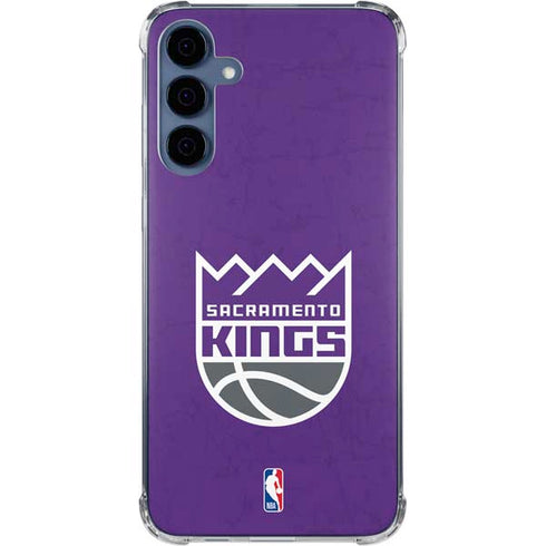 NBA Sacramento Kings Distressed Galaxy S24 Clear Case