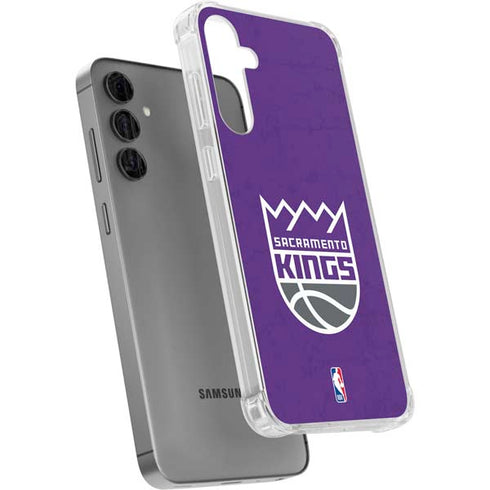 NBA Sacramento Kings Distressed Galaxy S24 Plus Clear Case
