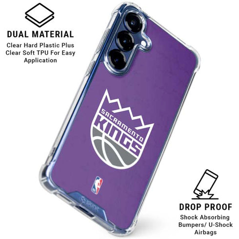 NBA Sacramento Kings Distressed Galaxy S25 Plus Clear Case