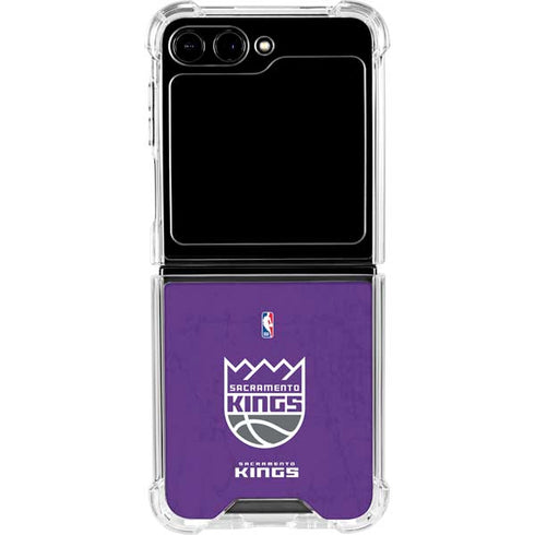 NBA Sacramento Kings Distressed Galaxy Z Flip5 5G Clear Case
