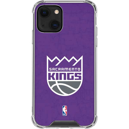 NBA Sacramento Kings Distressed iPhone 13 Mini Clear Case