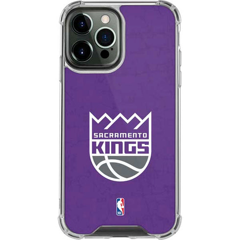 NBA Sacramento Kings Distressed iPhone 13 Pro Max Clear Case