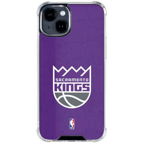 NBA Sacramento Kings Distressed iPhone 14 Plus Clear Case