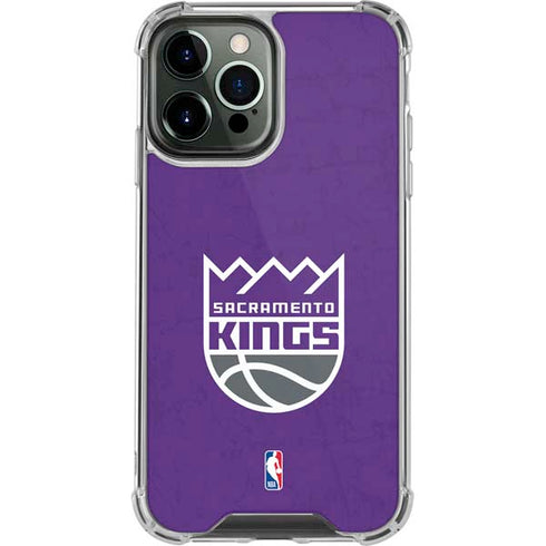 NBA Sacramento Kings Distressed iPhone 14 Pro Max Clear Case