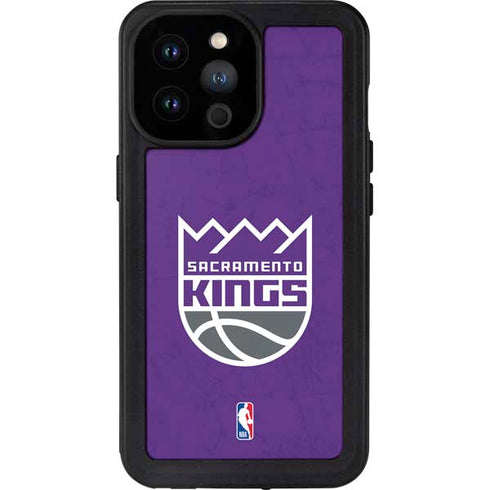NBA Sacramento Kings Distressed iPhone 14 Pro Max Waterproof Case