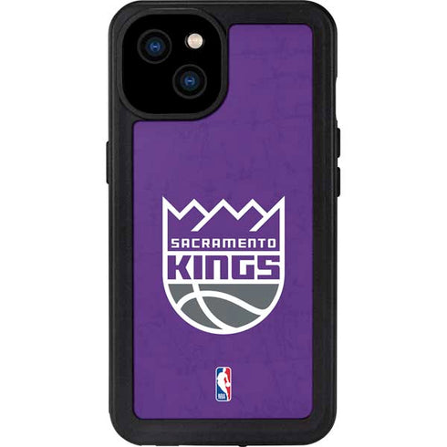 NBA Sacramento Kings Distressed iPhone 15 Plus Waterproof Case