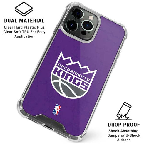 NBA Sacramento Kings Distressed iPhone 15 Pro Clear Case