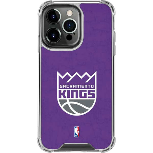NBA Sacramento Kings Distressed iPhone 15 Pro Max Clear Case