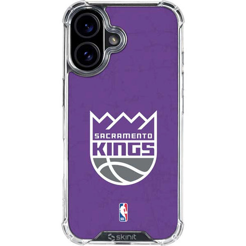 NBA Sacramento Kings Distressed iPhone 16 Clear Case