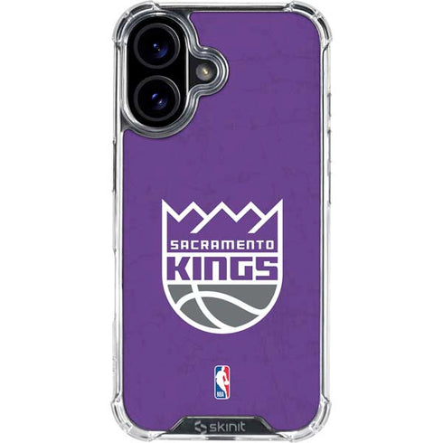 NBA Sacramento Kings Distressed iPhone 16 Plus Clear Case
