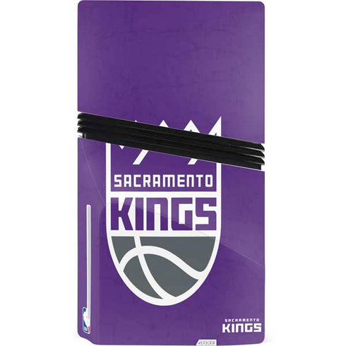 NBA Sacramento Kings Distressed PS5 Pro Disk Console Skin