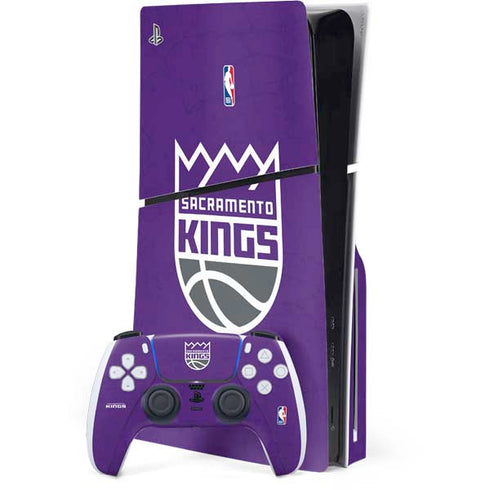 NBA Sacramento Kings Distressed PS5 Slim Disk Bundle Skin