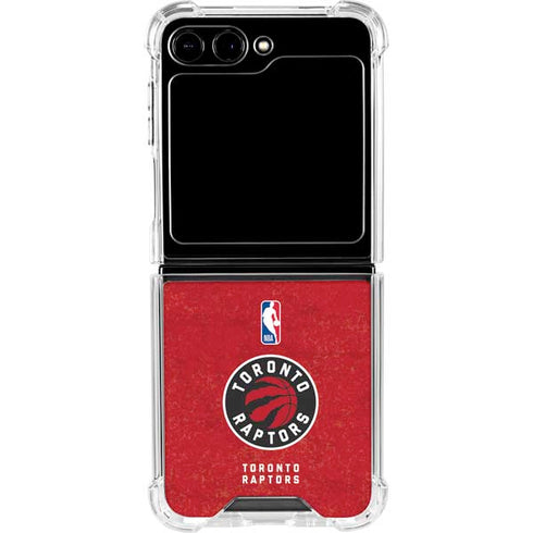 NBA Toronto Raptors Distressed Galaxy Z Flip5 5G Clear Case