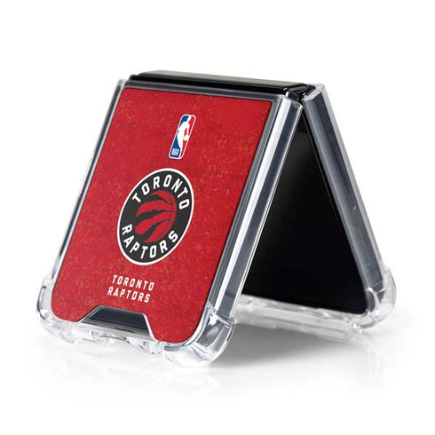 NBA Toronto Raptors Distressed Galaxy Z Flip5 5G Clear Case