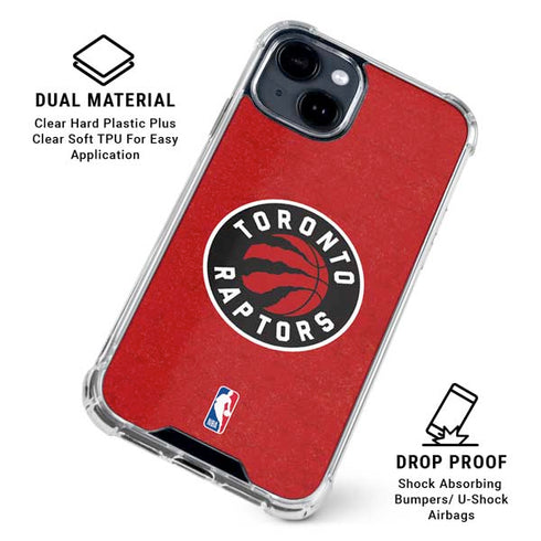 NBA Toronto Raptors Distressed iPhone 14 Plus Clear Case