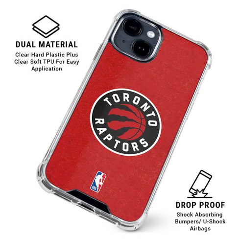 NBA Toronto Raptors Distressed iPhone 15 Plus Clear Case
