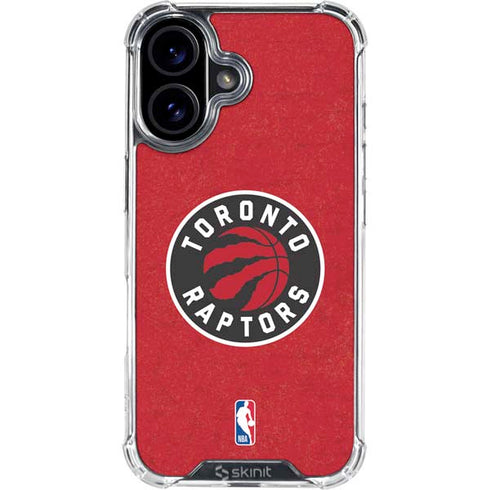 NBA Toronto Raptors Distressed iPhone 16 Plus Clear Case