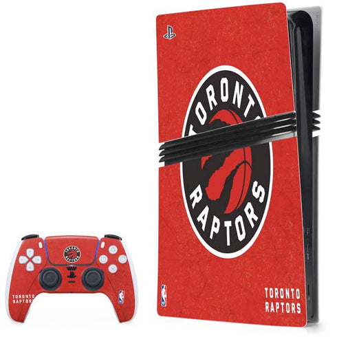 NBA Toronto Raptors Distressed PS5 Pro Bundle Skin