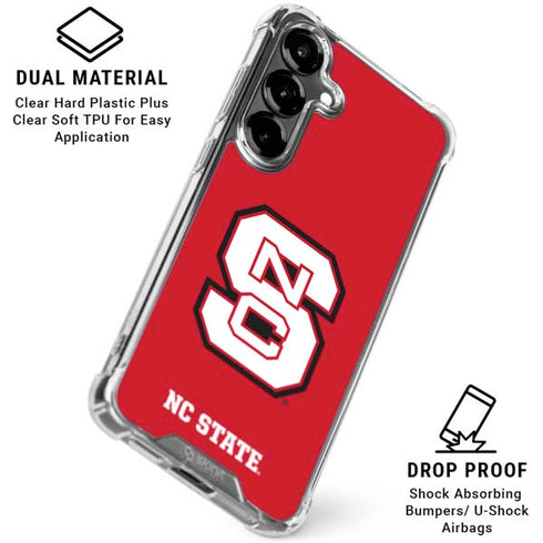 North Carolina State University Logo Red Galaxy S26 Plus Clear Case