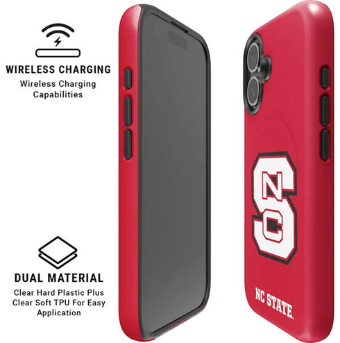 North Carolina State University Logo Red iPhone 16 Plus Magsafe Impact Case