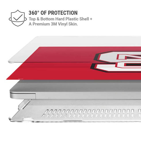 North Carolina State University Logo Red MacBook Pro 15in (2016-19) Case plus Skin