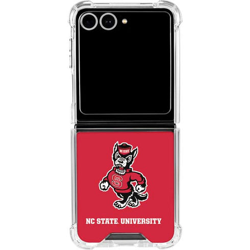 North Carolina State University Wolfpack Galaxy Z Flip7 Clear Case