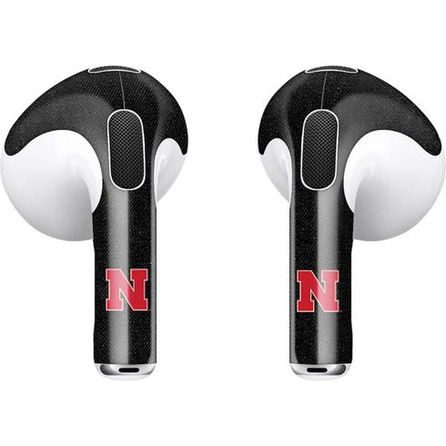 University of Nebraska Collegiate Text Black Apple AirPods (3rd Gen 2021) Skin
