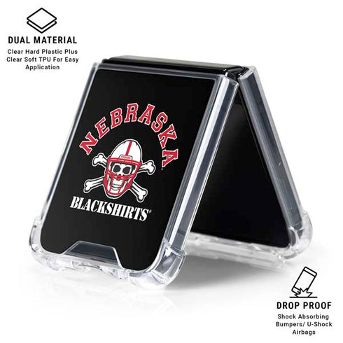 University of Nebraska Blackshirts Galaxy Z Flip6 Clear Case