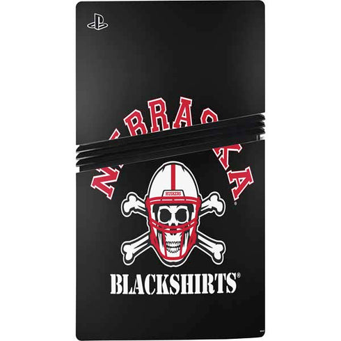 University of Nebraska Blackshirts PS5 Pro Disk Console Skin